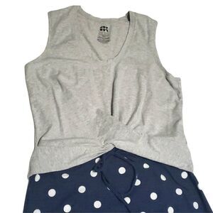 JoyLab Gray Twist Front Jersey Crop Top MEDIUM